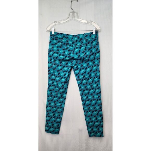 New York & Company Blue Patterned Ankle Pants - Picture 7 of 9